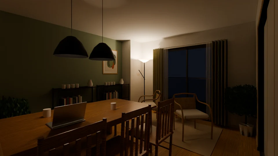 インテリア提案 CAFE TABLE（夜）